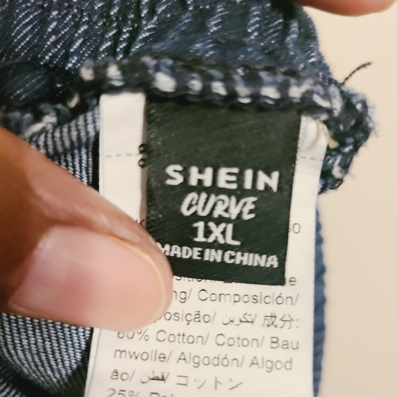 Shein Curve | Women's Denim Circle Skirt With Frayed or Raw Hems (Size 1XL) - Picture 2 of 12